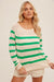 Green Stripe Lightweight Sweater
