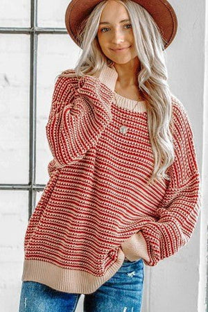 Red and White Striped Sweater