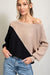 Taupe Black Colorblock Sweater