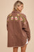 Corduroy Embroidered Shacket