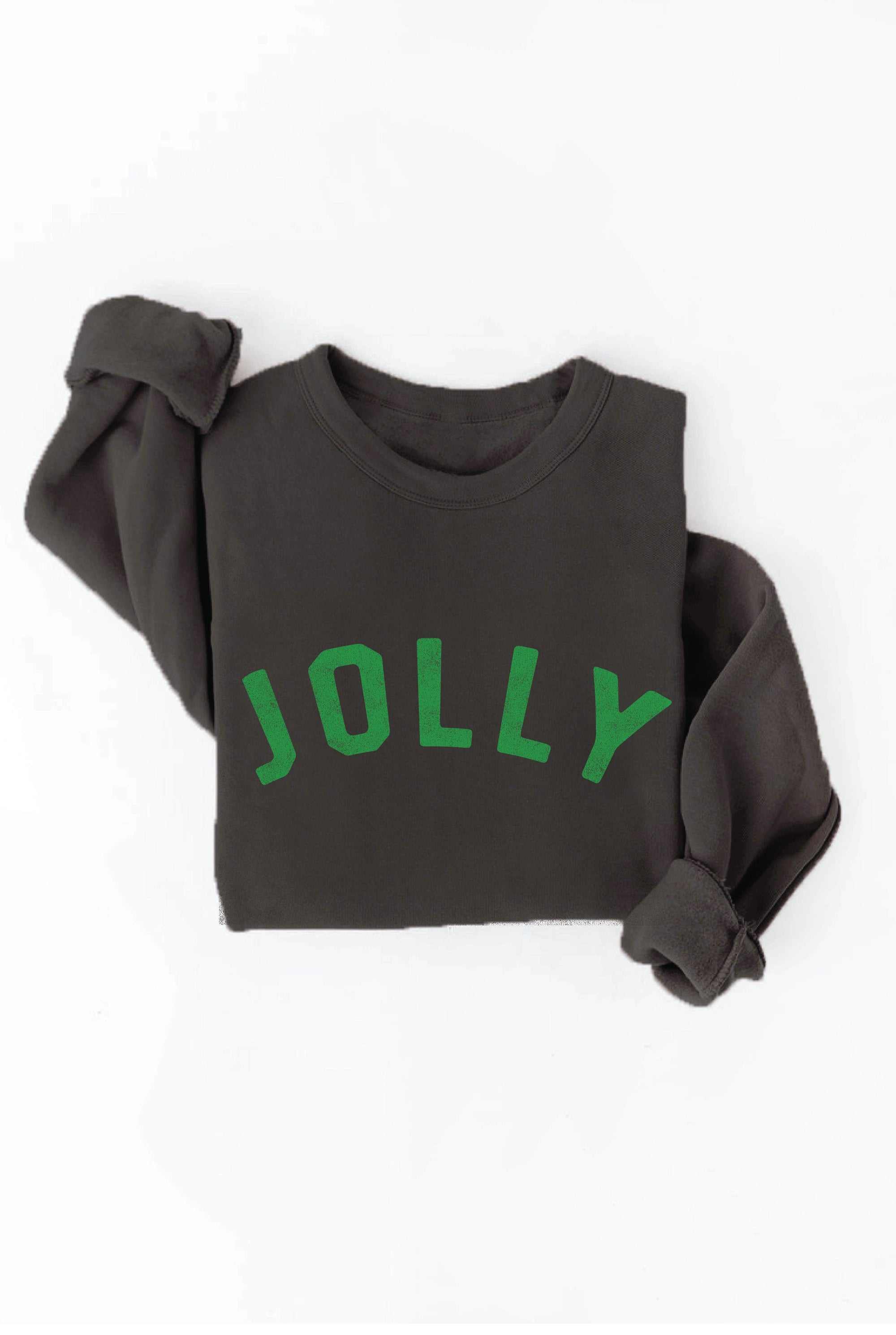 holiday sweatshirt jolly black with green copy