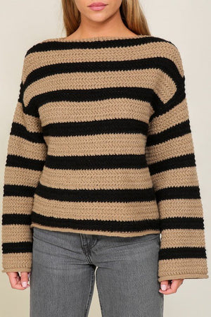 Black Taupe Stripe Sweater