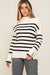 Ivory Stripe Mock Neck Sweater