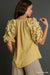 Mustard Floral Puff Sleeve Top