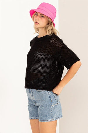 Black Fishnet Sweater
