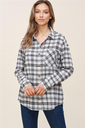 Plaid Flannel Long Sleeve Top