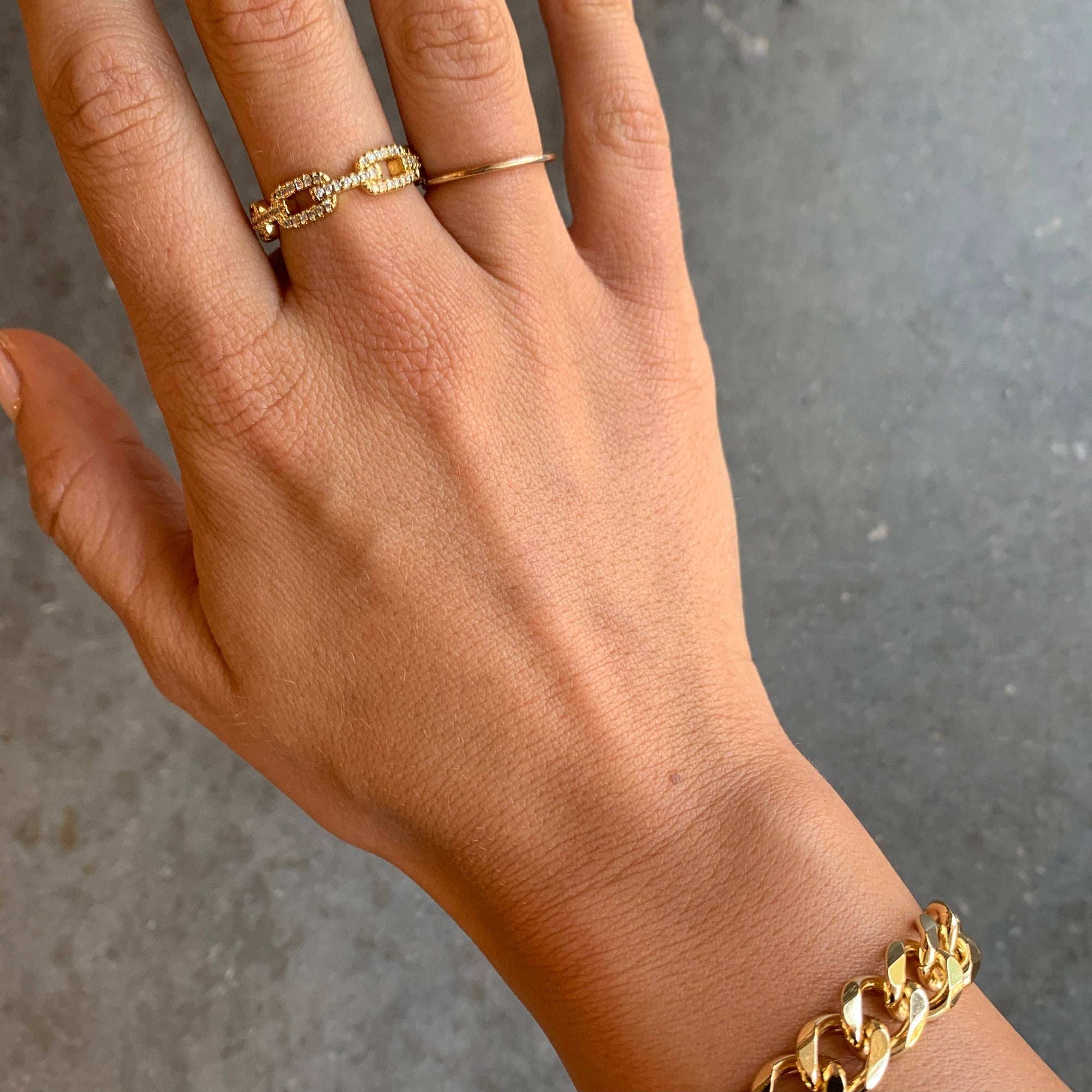 Gold Link Chain Ring