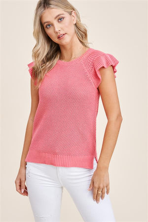 Coral Sweater Top