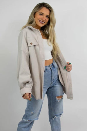 Taupe Shacket Top