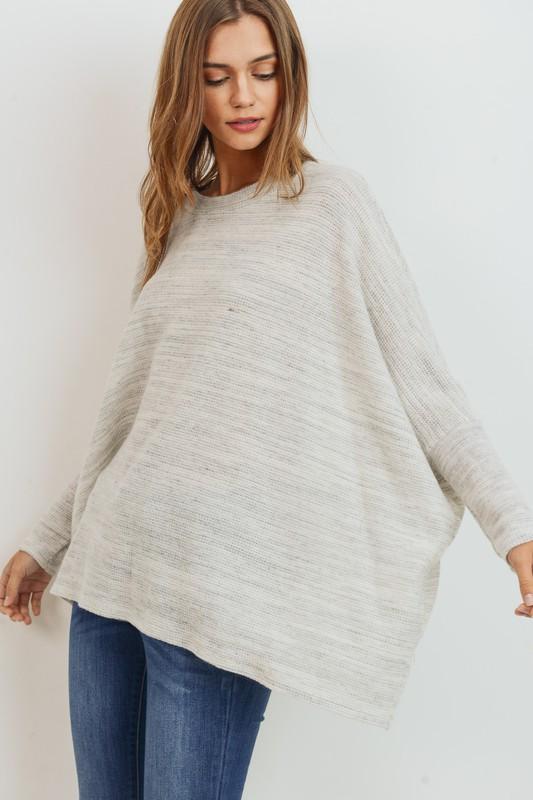 marbled grey boxy tunic top