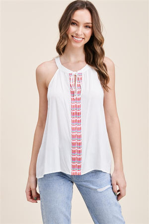 Halter Embroidered Top