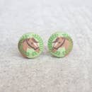 horse button stud earrings
