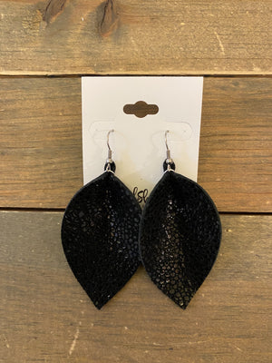Sparkle Cinched Leather Earrings