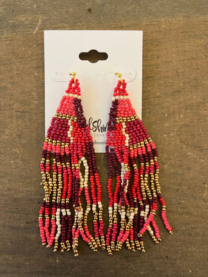 Seed Bead Tassel Earrings