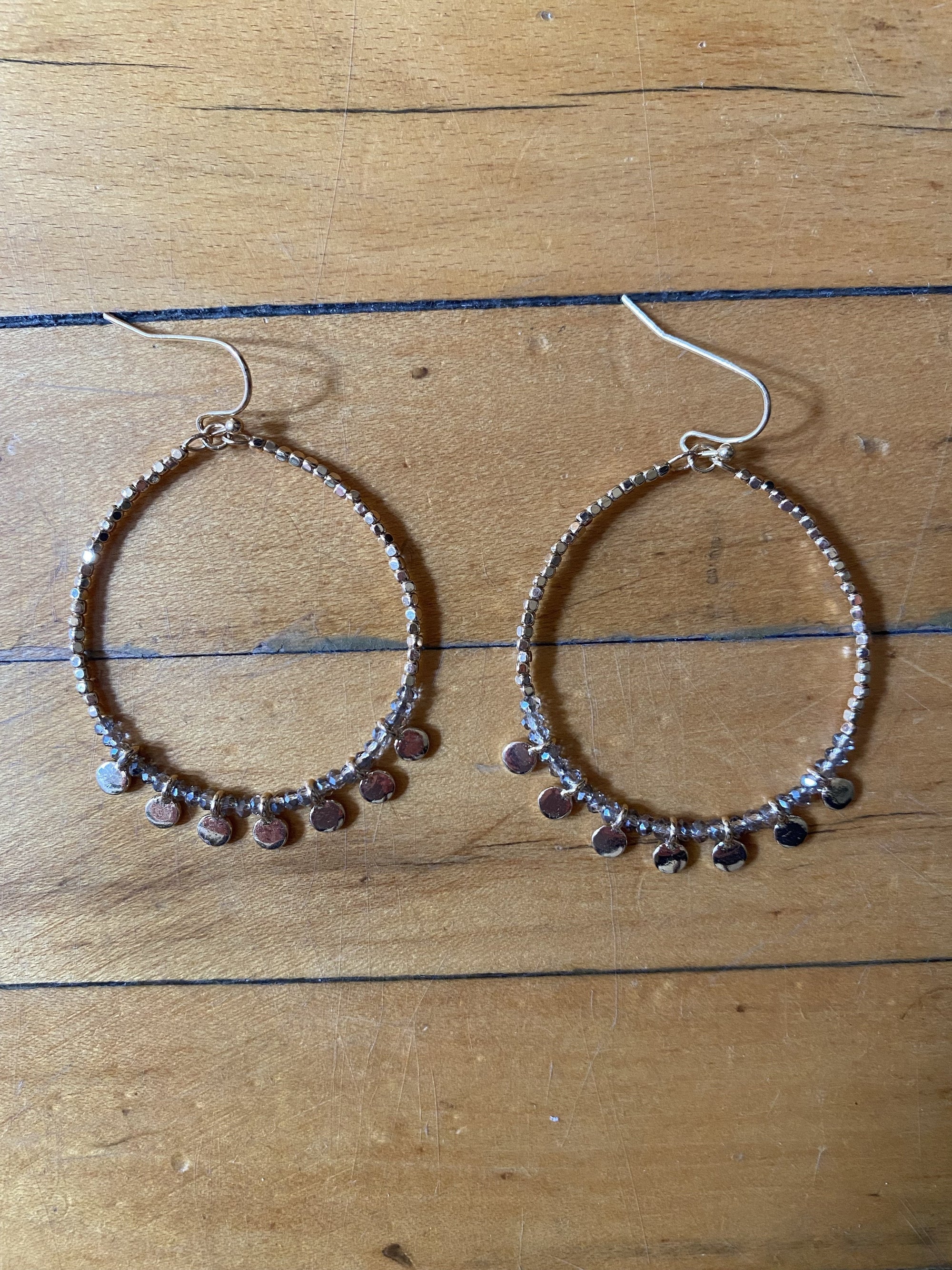 Bead and Disc Earrings