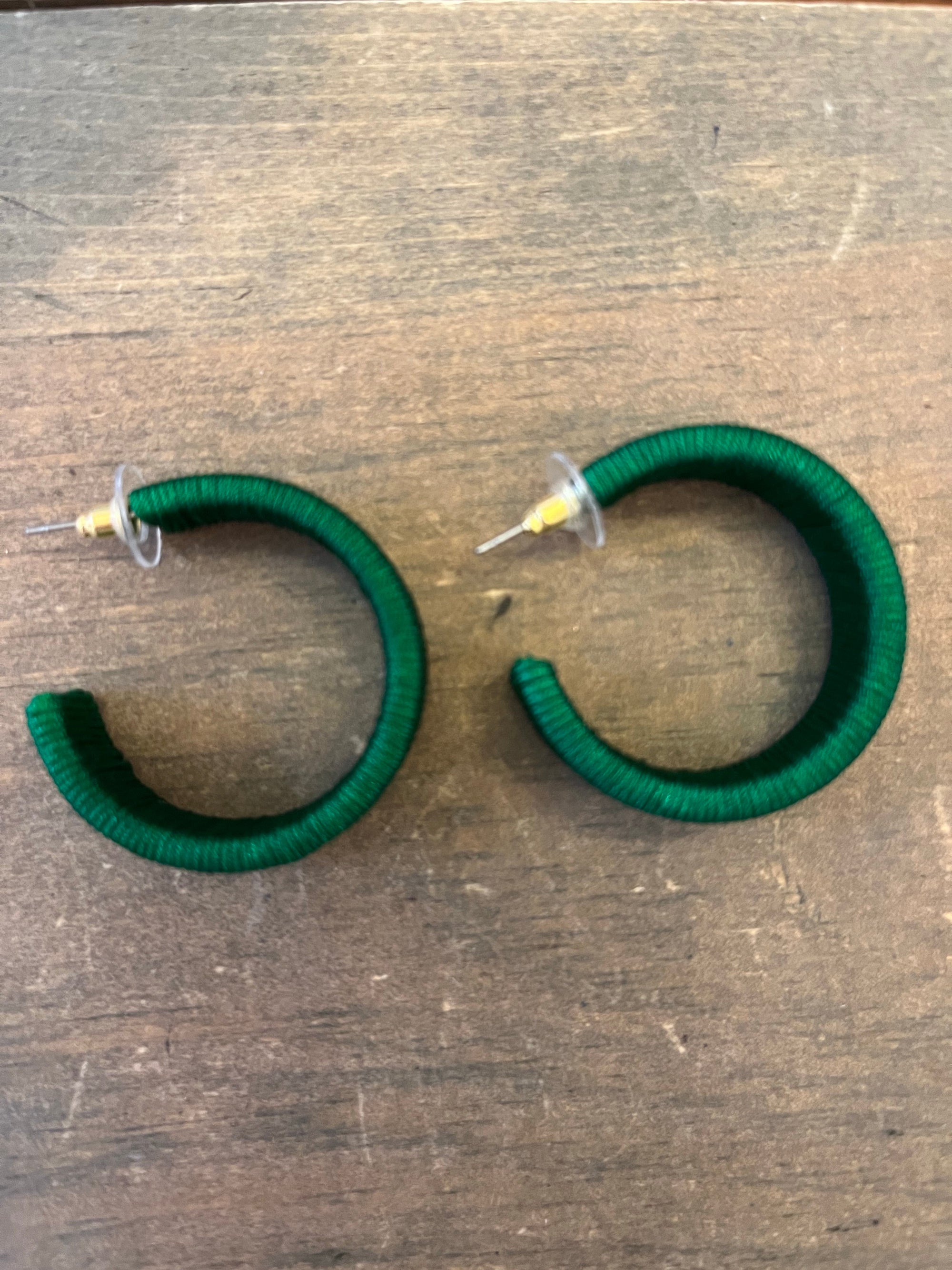 Bright Green Hoop Earrings