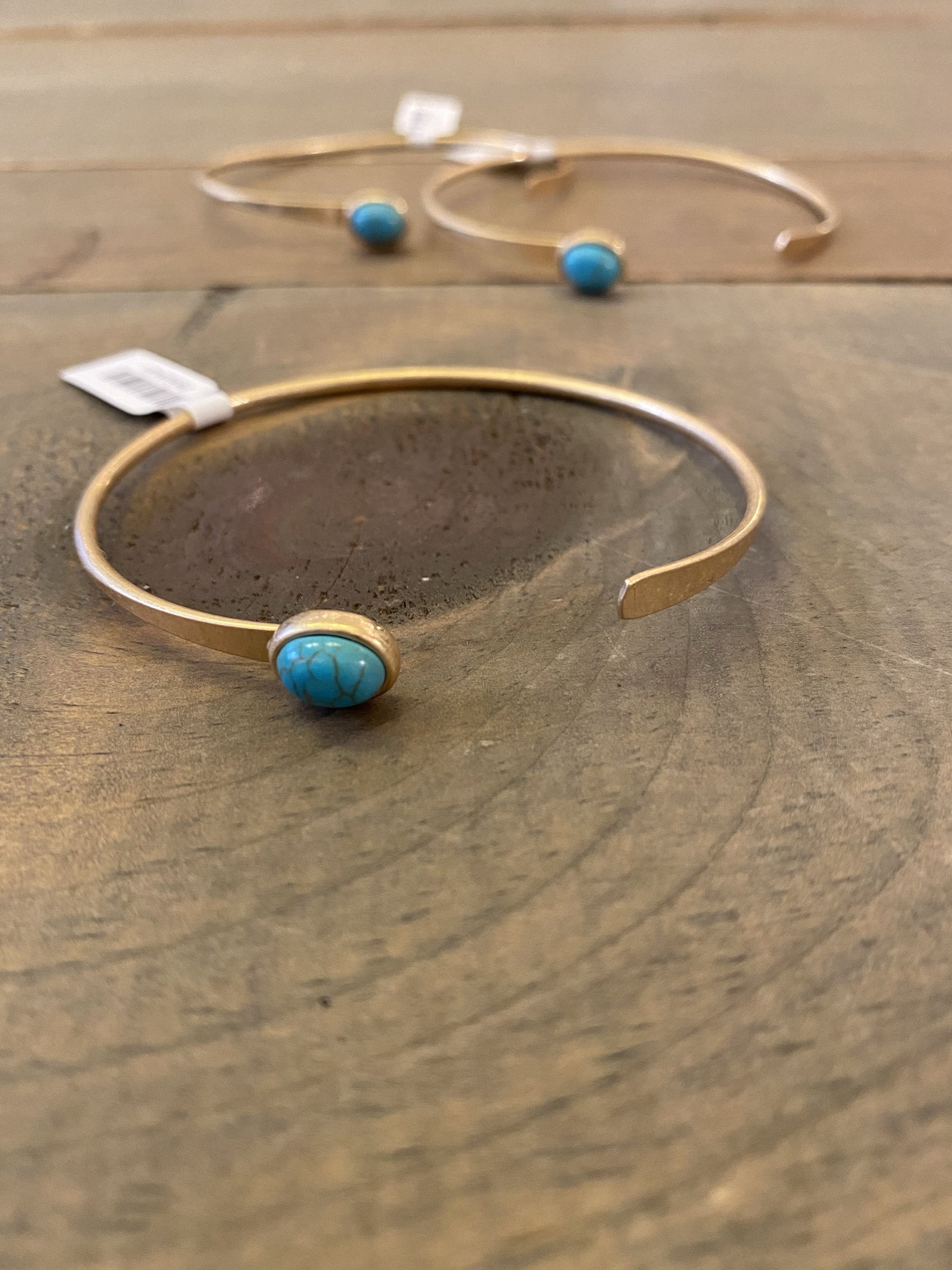 blue stone gold plated cuff bracelet
