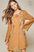 Mustard Embroidered Dress - Plus