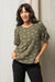 Olive Floral Puff Sleeve Top