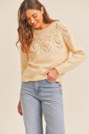 Buttercream Pom Pom Sweater