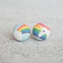 unicorn button stud earrings