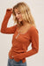 Square Neck Rust Long Sleeve